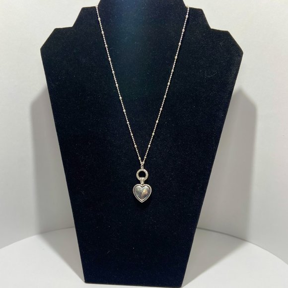 Sterling Silver Necklace With Heart Locket Pendant- "We Love Mom" Inscription - Picture 2 of 5